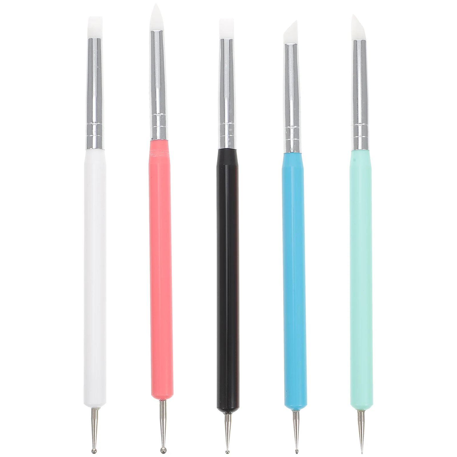 

5pcs Silicone Dotting Pen Durable Nail Brush Professional Salons Manicure DIY Kits Drawing Needle Gel Nails Tools