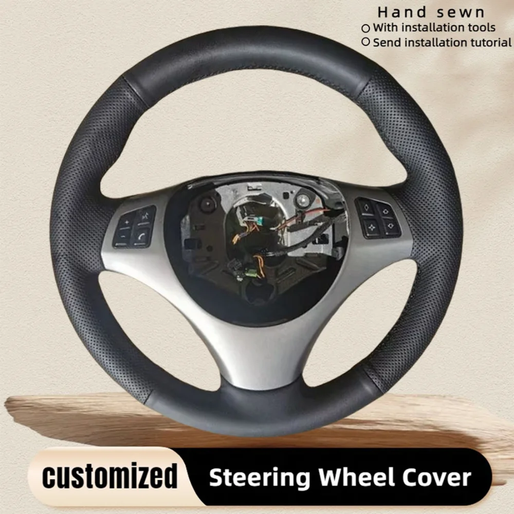 Car Steering Wheel Cover Hand Sewn Breathable Leather For BMW M Sport M3 E90 E91 E92 E93 E87 E81 E82 E88 X1 E84 Car Accessories