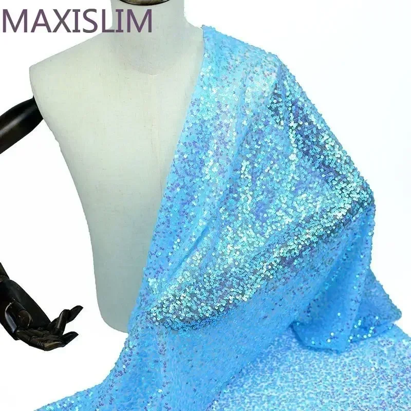 20 Colors DIY Sewing 5MM Symphony Mesh Sequin Fabric Tablecloth Stage Performance Dress Home Decoration Wide:125CM