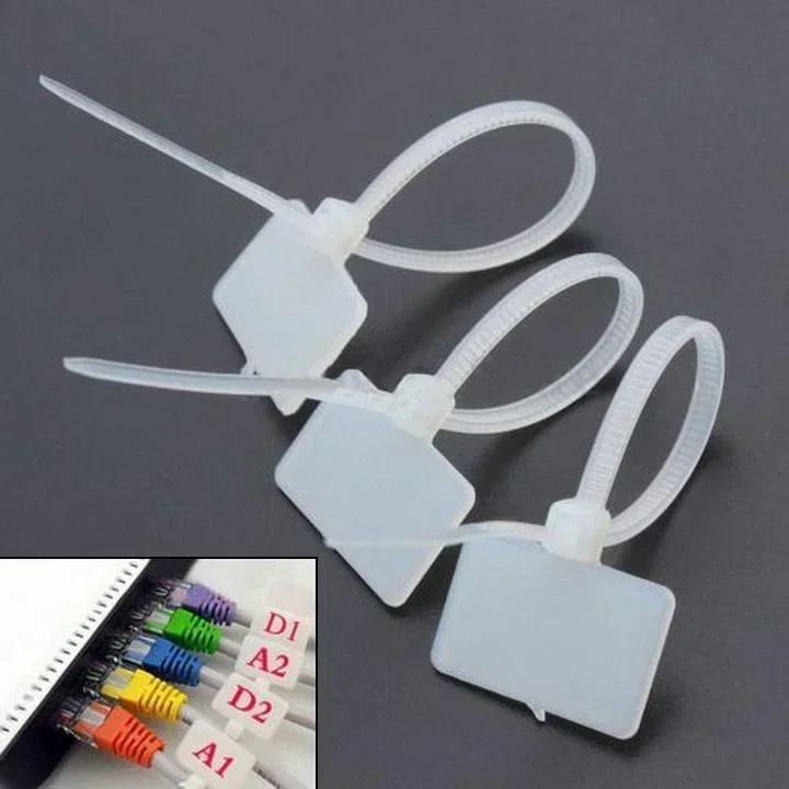 Imagem -03 - Self Locking Nylon Tag Plate para Eletrodomésticos Label Ties para Eletrônica Network Cabo And Wire Marking 100 Pack