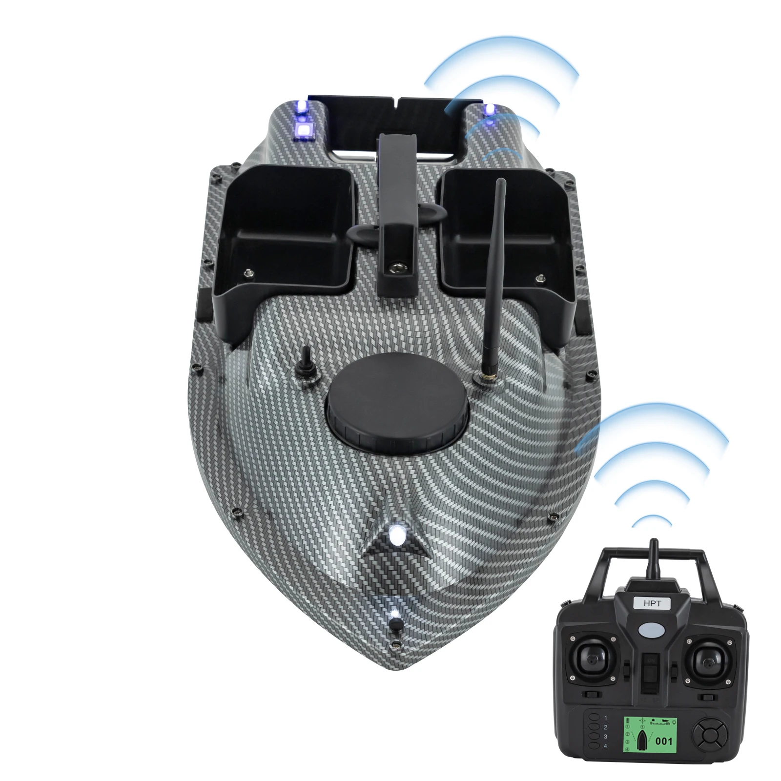 

52W Fishing Bait Boat LCD Screen Wind and Wave Resistance RC Fishing Boat LED Bait Boat for Fishing Hook Delivery, Net Pulling