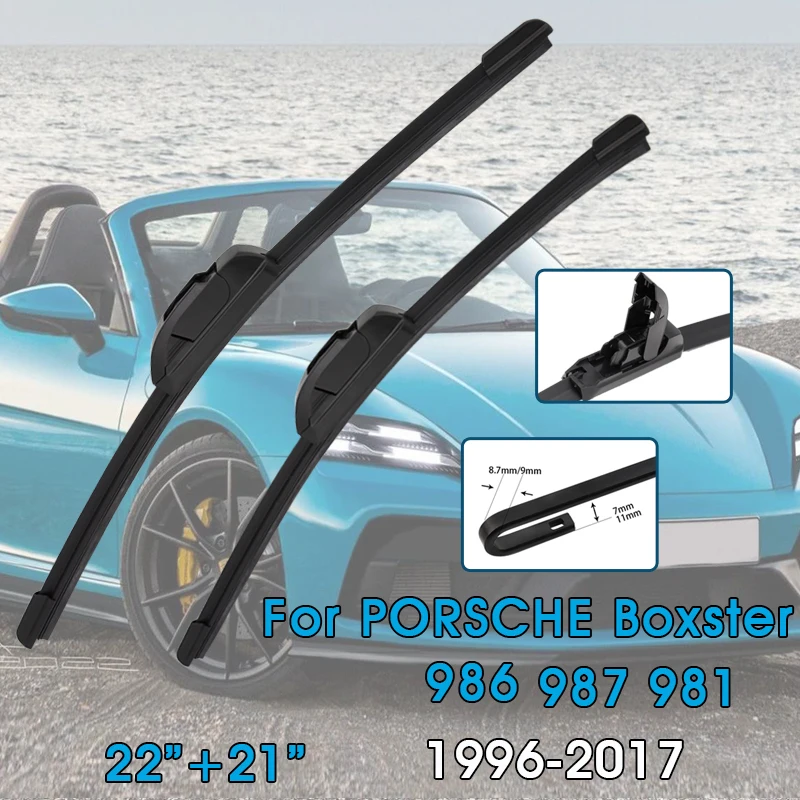 Auto Wischer Klingen 22 "+ 21" Für Boxster 986 987 981 1996-2017 Windschutzscheibe Windschutzscheibe Front fenster Klingen Auto Zubehör