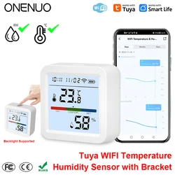 ONENUO Tuya WIFI Temperature Humidity Sensor Hygrometer Thermometer Smart Home Backlight Smart Life Support Alexa Assistant