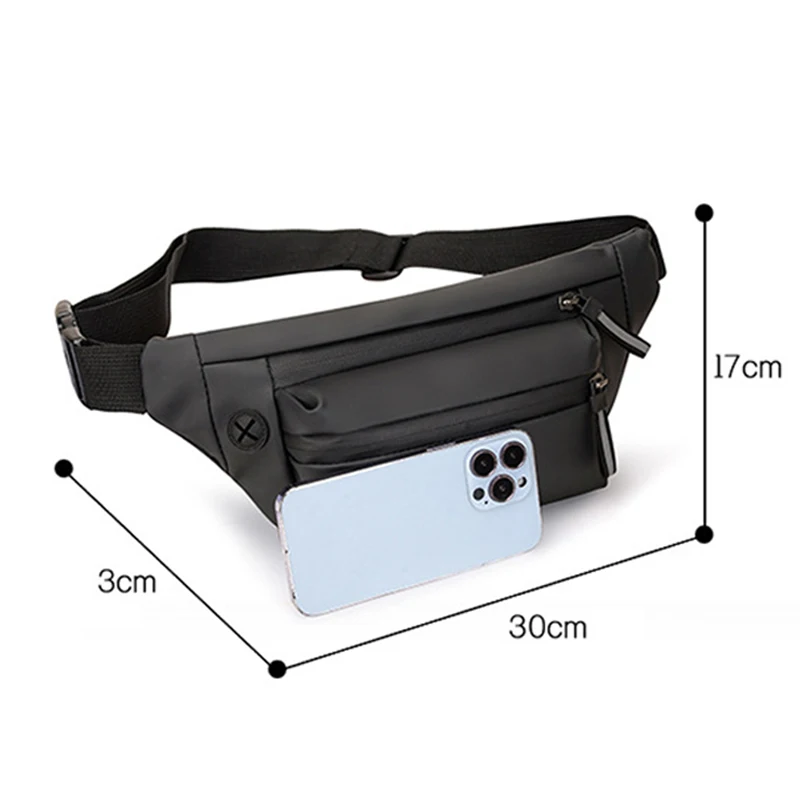 Men Multifunctional Chest Bag Business Waist Pack Outdoor Sport Tote Travel Shoulder Bags with Earphone Hole Portable Fanny Pack