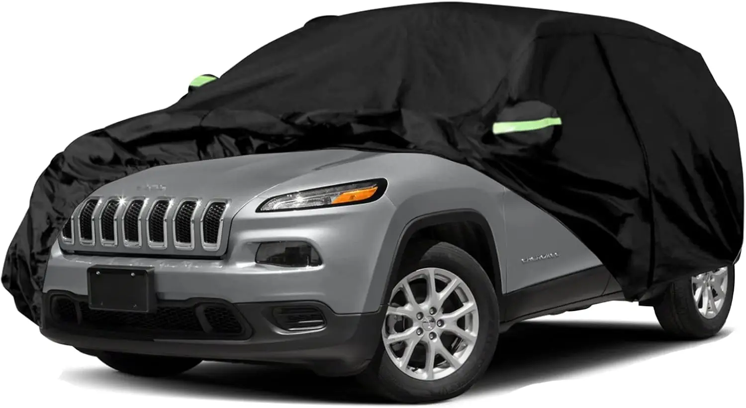 

Всепогодный водонепроницаемый чехол для автомобиля Jeep Cherokee 2014-2025, 6-слойная защита с молнией и ветрозащитными ремнями