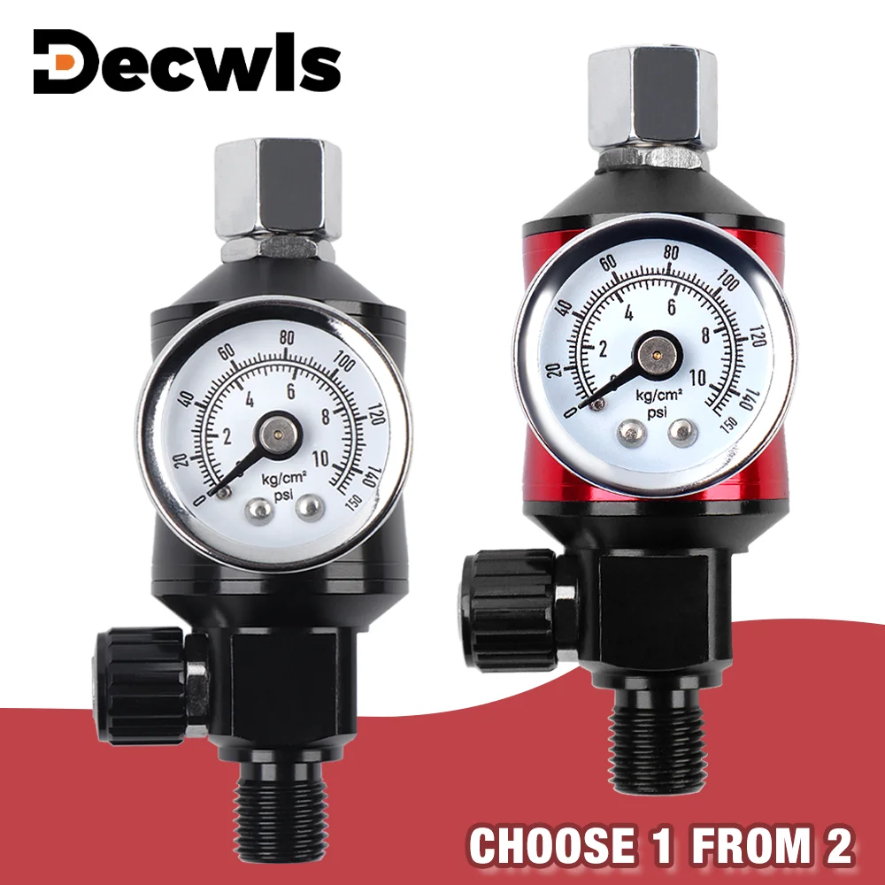 2-in-1 Spray Gun Pressure Valve, Integrated Oil And Water Filter Air Pressure Regulator, 1/4 NPT Thread,For Home Pneumatic Tools