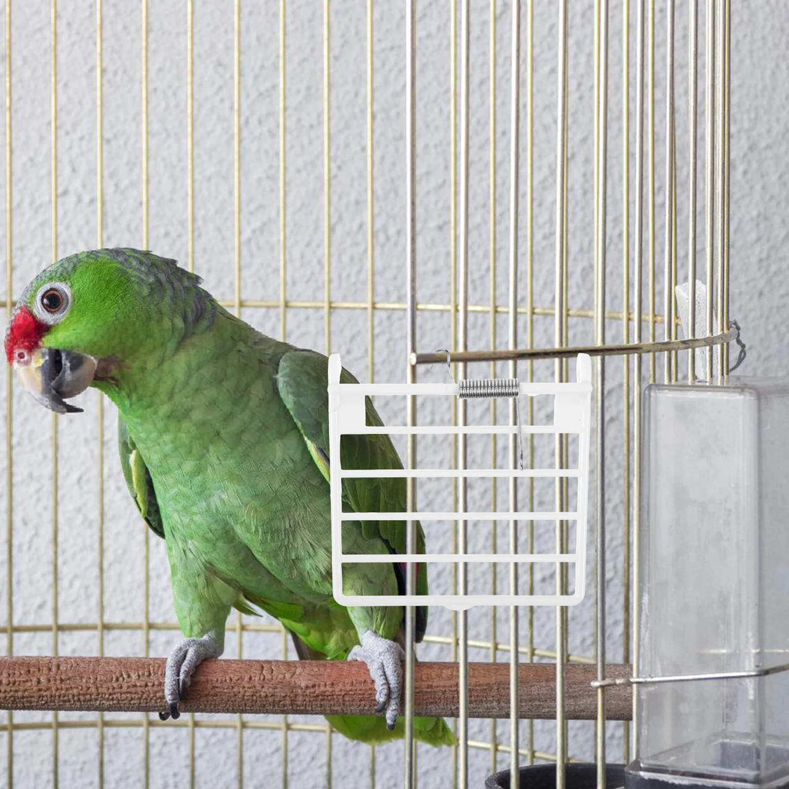 

8pcs Bird Cage Accessories Spring Door Food Box Small Plastic Replacement Parts Easy Feeding Installation Versatile