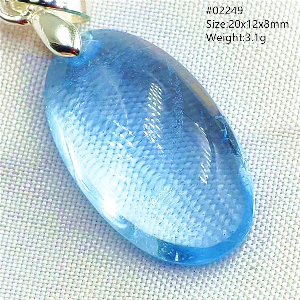 

Natural Blue Topaz Pendant Oval Necklace Jewelry Fashion Oval Bead Women Men Topaz Necklace Gift AAAAAA