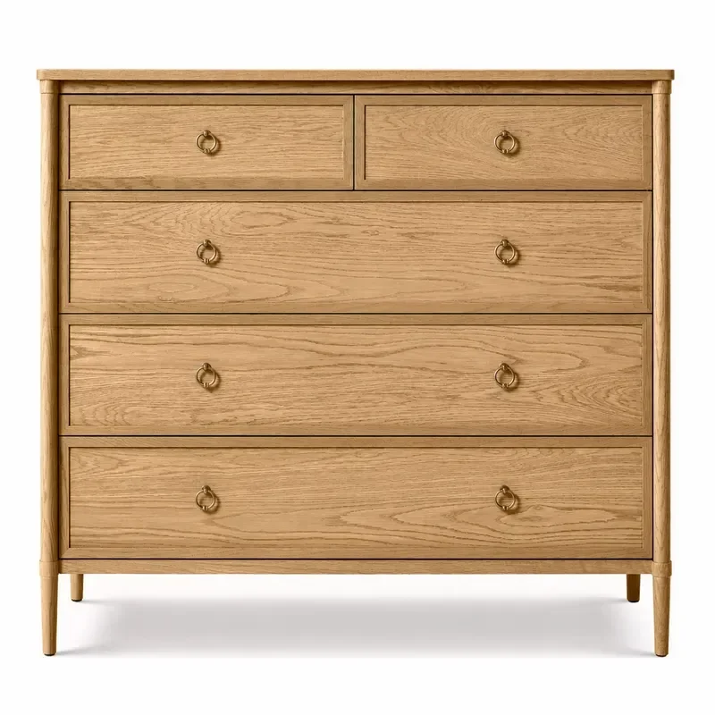 Solid Wood Retro Chest of Drawers Storage Cabinet Decorative Simple Modern Bedroom European American Style Old Locker