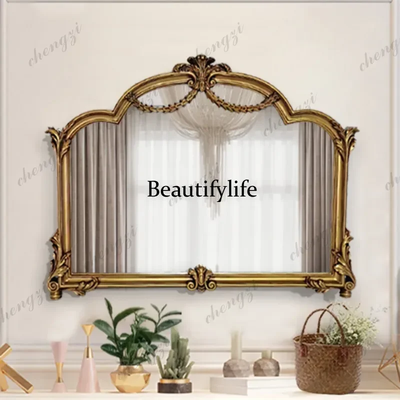 French retro bathroom mirror carved art decorative mirror bathroom mirror a17