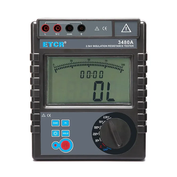 VK3480A High Grade Digital Only Insulation Resistance Tester Megohmmeter 2500V AC/DC High Accuracy 0.2 Class 200G
