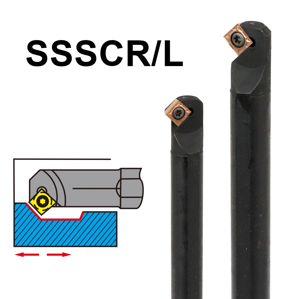 

Токарный станок MZG S12M S14N S16Q S20R S25S SSSCR SSSCL Внутренний держатель инструмента с ЧПУ Металлическая расточная оправка для вставки SCMT SCGT