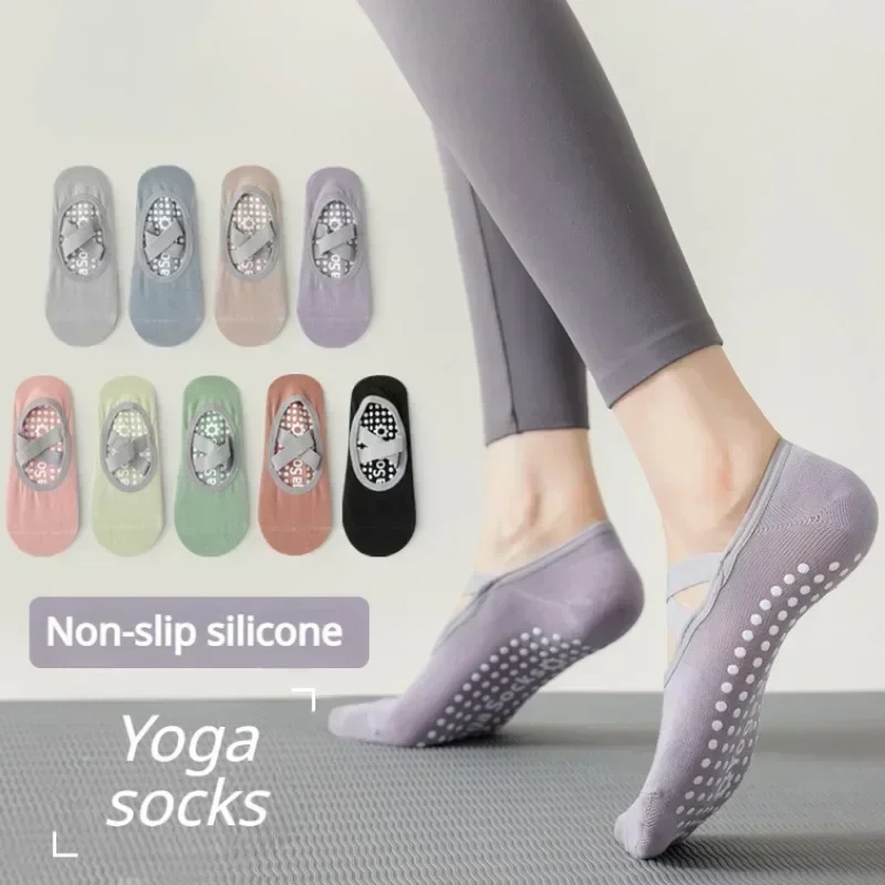 Calcetines antideslizantes para Yoga y Pilates para mujer, medias deportivas de silicona transpirables para verano, vendaje para baile, Ballet, ciclismo sólido para correr