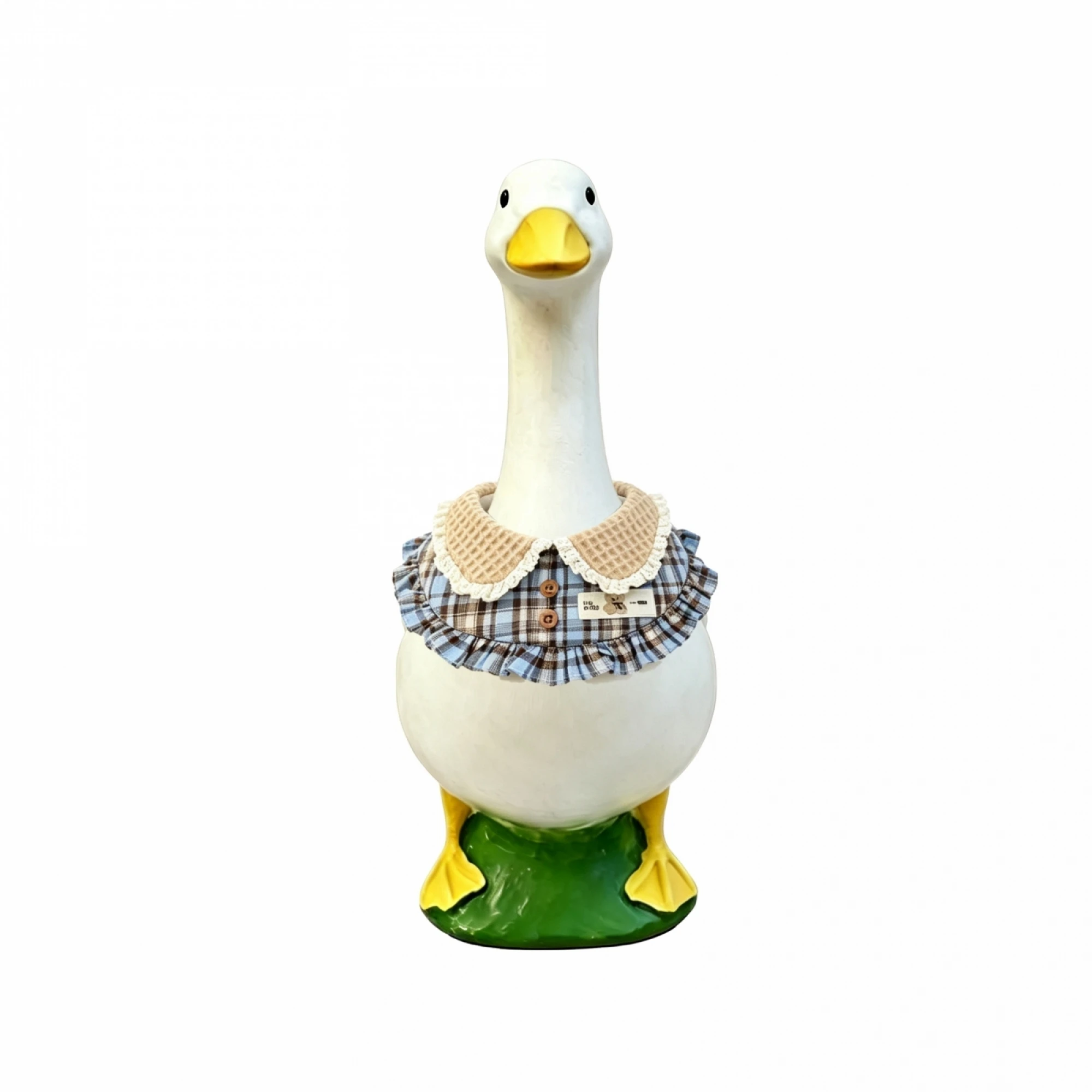 23-inch Porch Goose Outfits Plaid Doll Collar Bib Lawn Goose Clothes
