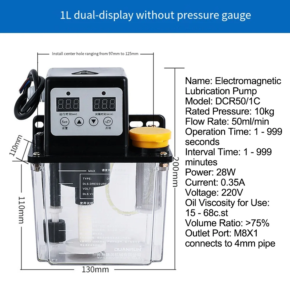 

1pc Automatic Lubricating Oil Pump Alloy Gear Pump For CNC Lubrication Pump Oiler 50ml/min Automatic Lubricating Oil Pump