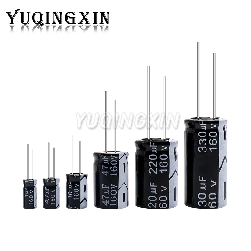 5 sztuk 160V aluminiowy kondensator elektrolityczny 1UF 2.2UF 3.3UF 4.7UF 10UF 47UF 100UF 220UF 330UF 470UF 1000UF