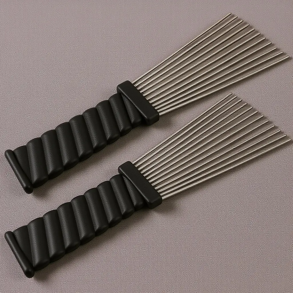 

2Pcs Fake Hair Large Brush Steel Needle Combs Sturdy Hair Cutting Combs Professional Salon Hairdressing Accessories
