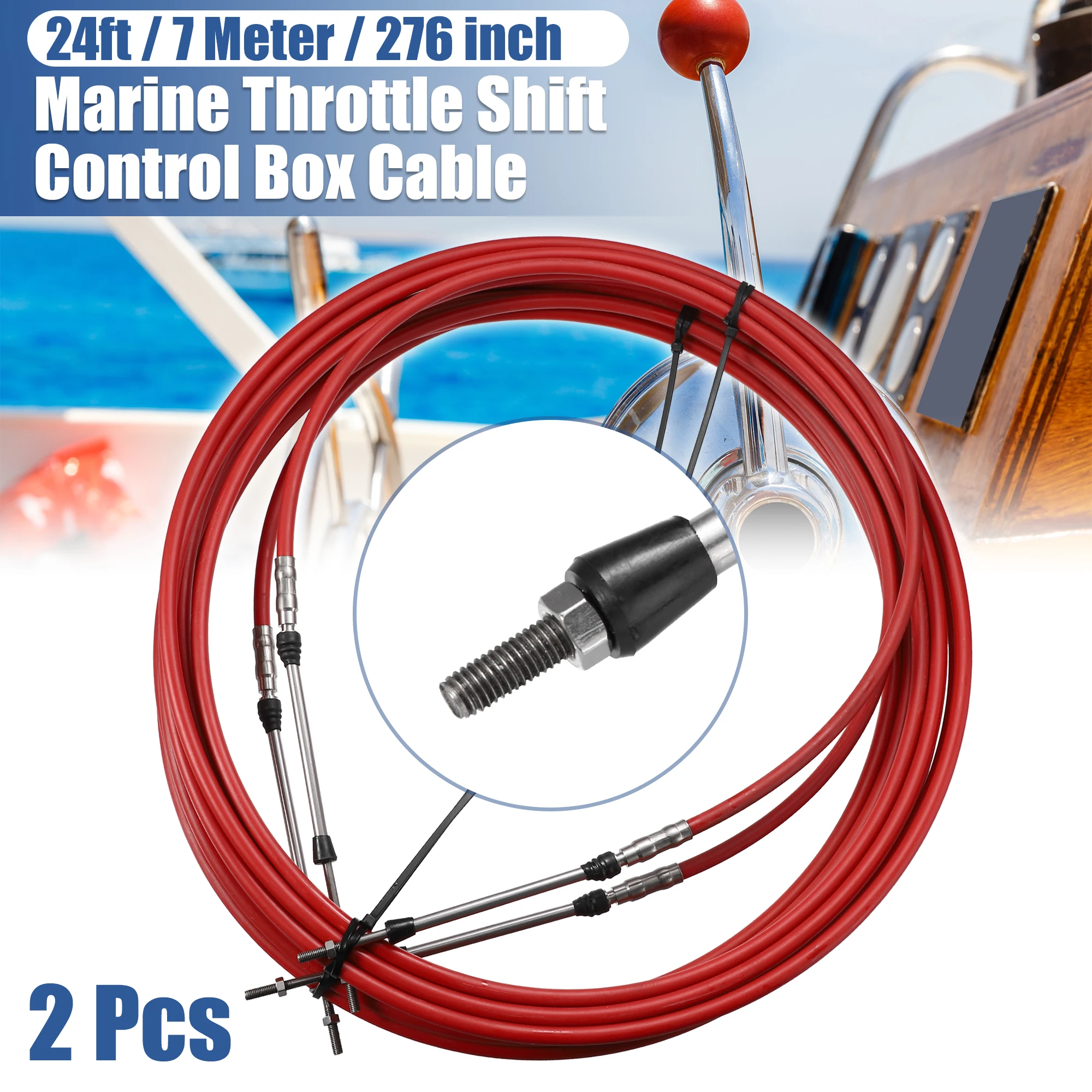 

X Autohaux 1/2pcs 10ft - 24ft Marine Throttle Cable 3300/33C Throttle Shift Remote Engine Boat Motor Control Cable for Yamaha