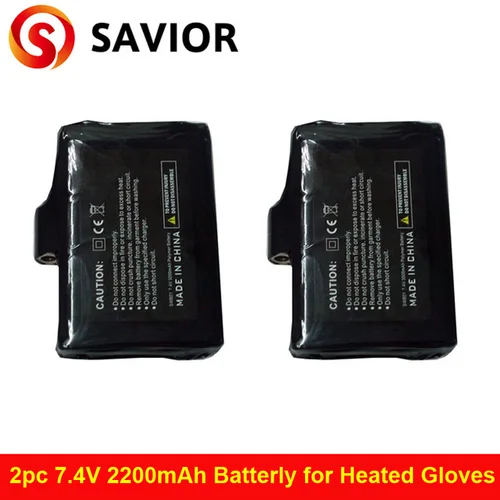 Savior Heat-7.4 V, 2200 MAH 충전식 리튬 폴리머 배터리, 가열 장갑, 겨울 난방 스타킹, 배터리 장비 