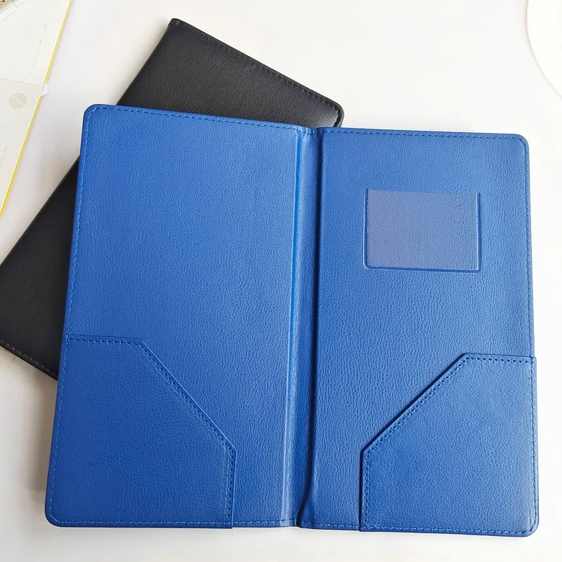 Black Blue PU Leather Faux Leather Bill Clip Hotel Order Clip Wine Menu Mat Business Recipe Catering Waiter Cashier Book