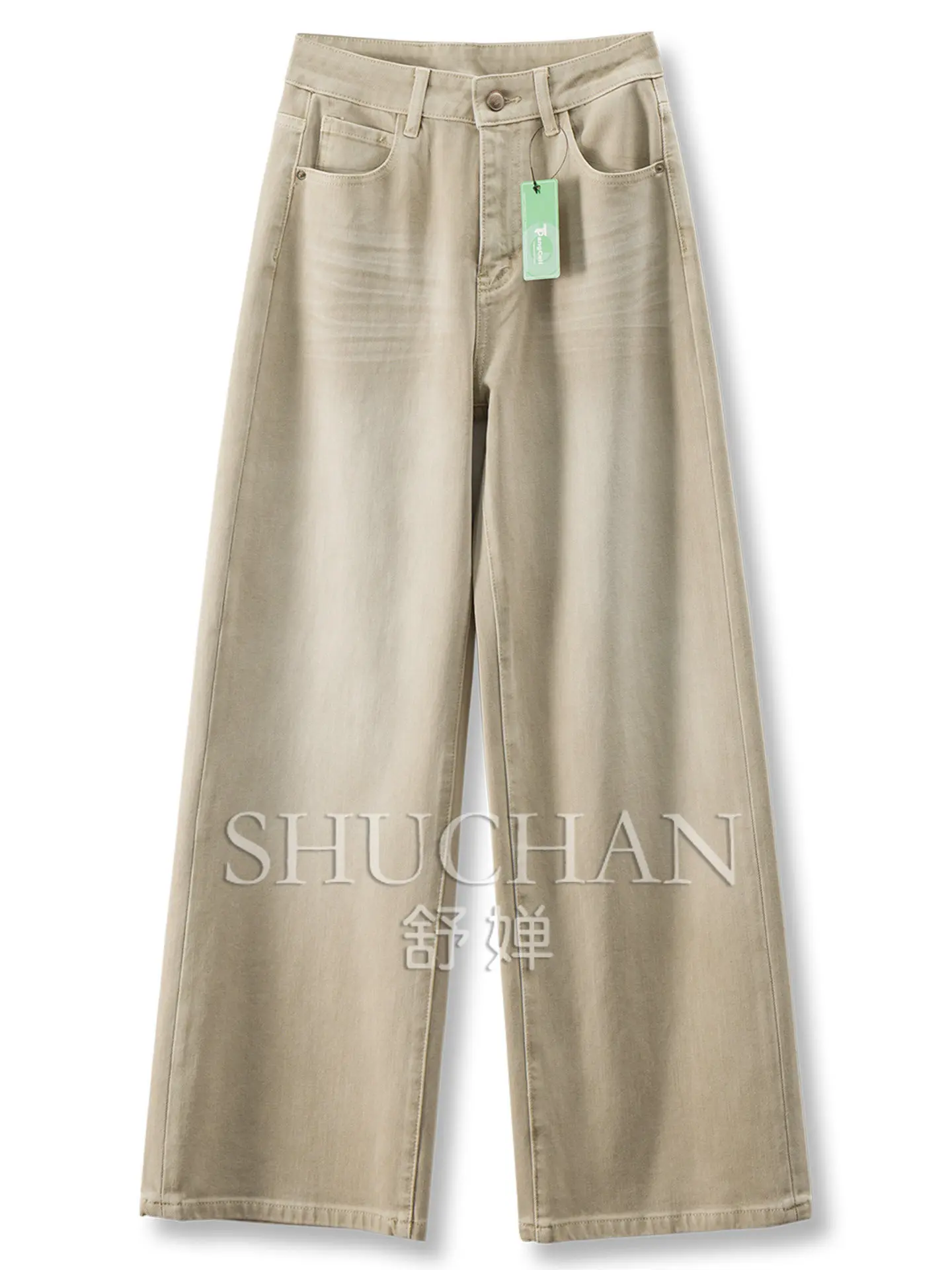 Light-colored Denim Is More Foreign, H Legal Cabinet Contains High-waisted Wide-leg Straight-leg Pants for Women E068