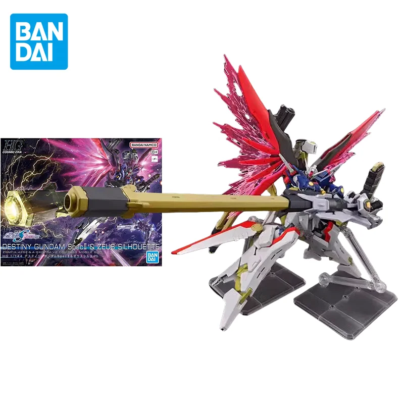 Bandai Original GUNDAM Anime HGUC 1/144 DESTINY GUNDAM SpecII & ZEUS SILHOUETTE Action Figure Model Toys Gifts for Children