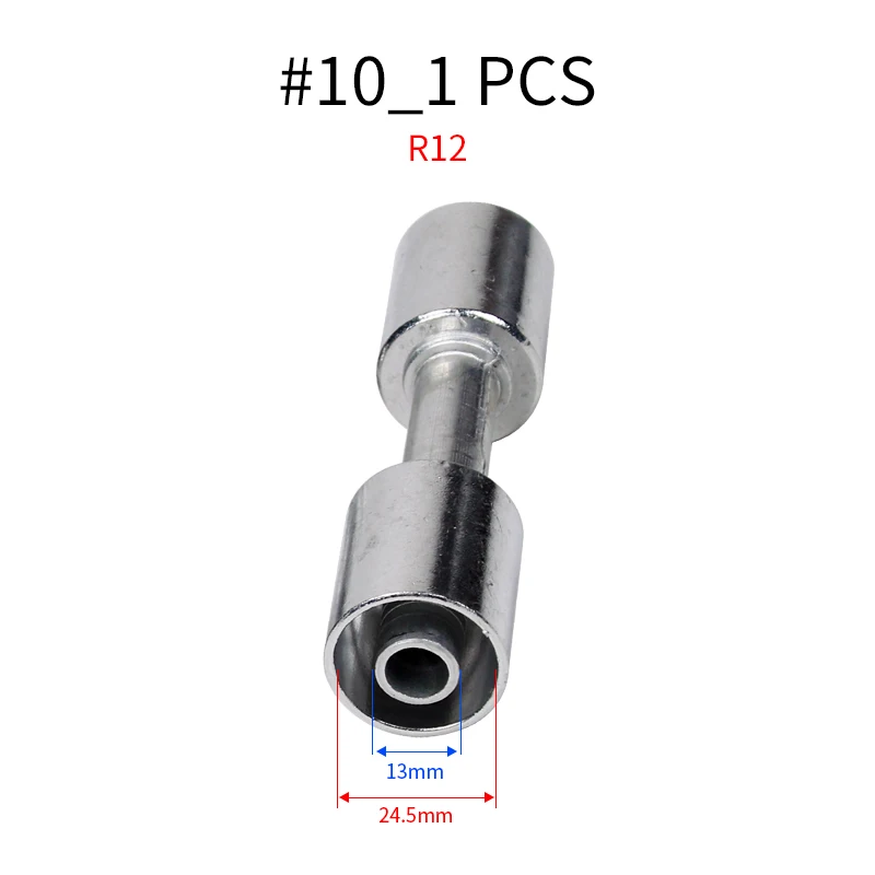 Manguera de aire acondicionado para coche, accesorio Retrofit Crimp de Ajuste Recto de aleación de aluminio para manguera de barrera estándar A/C