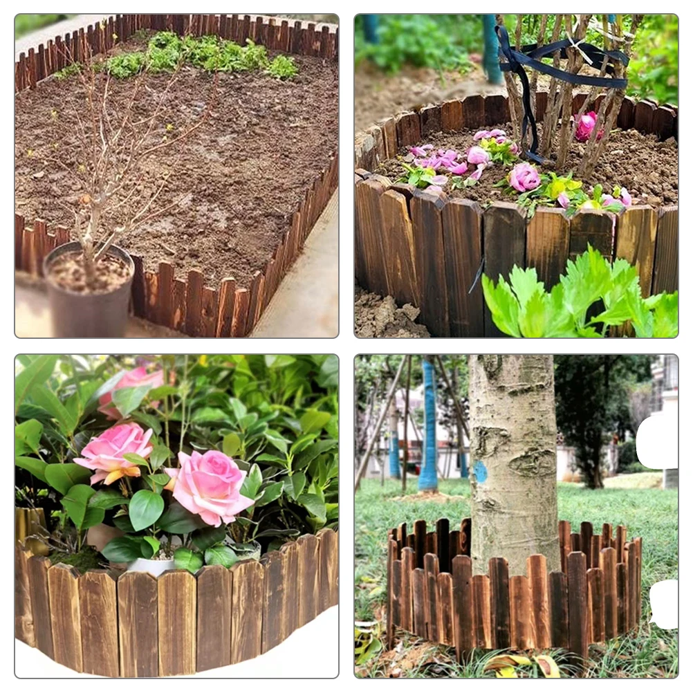 

Садовая окантовка, деревянная кайма, забор для ландшафтного дизайна, декор газона, уличная окантовка двора, натуральный стиль, многоразовая трава и гравийная кромка