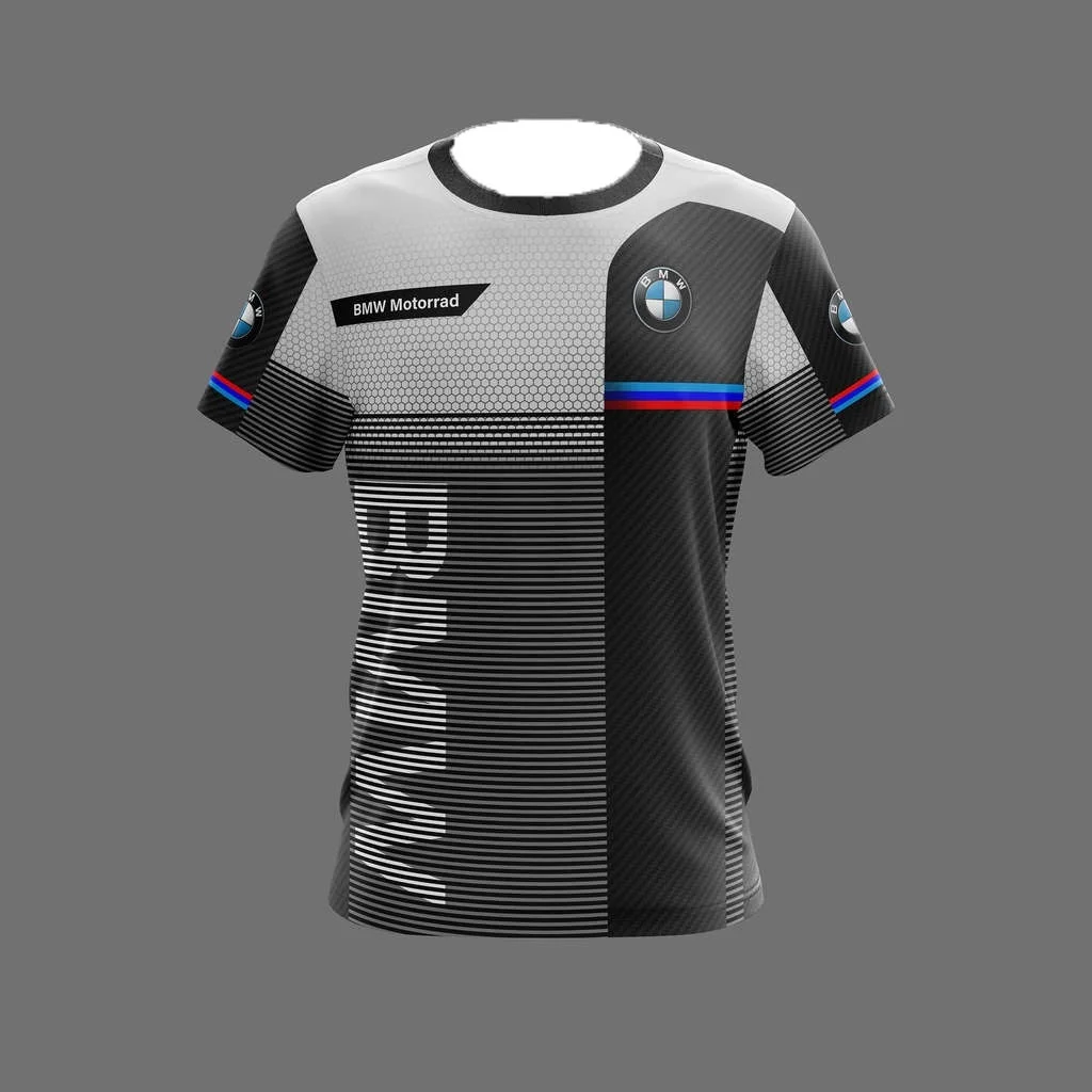 

Мужская футболка с принтом, мотоциклетная футболка BMW для занятий спортом на открытом воздухе, быстросохнущая и дышащая уличная летняя футболка с короткими рукавами, бестселлер