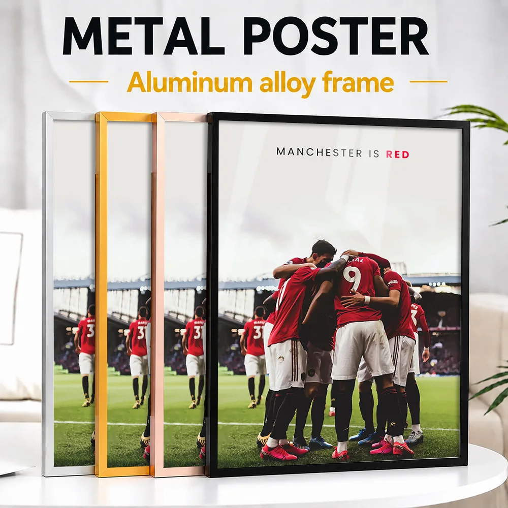 Football Squad Stadium Huddle Framed Metal Poster Personalized Victory Tribute Wall Art For Matchday Collectors Decorating Gym