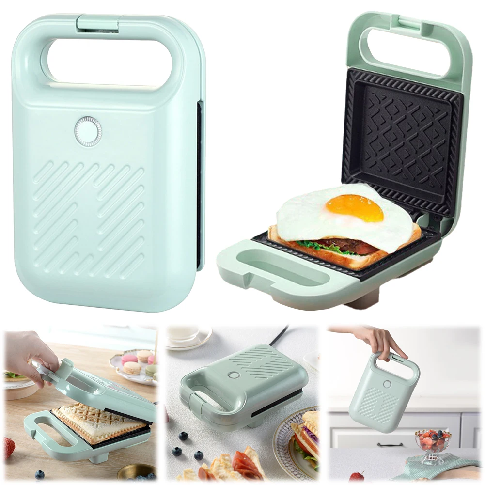 

Electric Sandwich Maker Bread Presser with Non-Stick Coating Panini Press Portable Egg Omelette Pan for Meat Beef Omelette