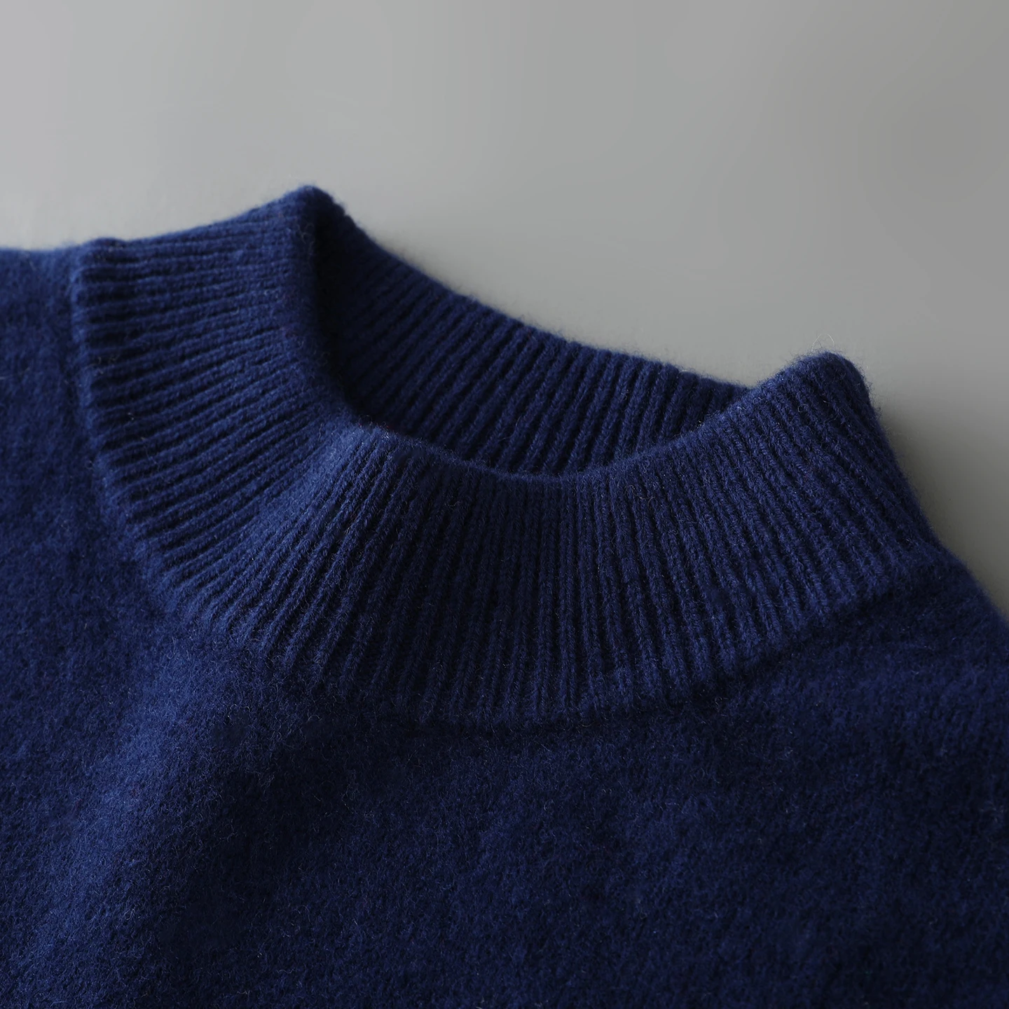 

Thicken Double-layered Collar Pullover Men Knitted 100% Merino Wool Leisure Business Sweater Half Height Neck High quality Tops