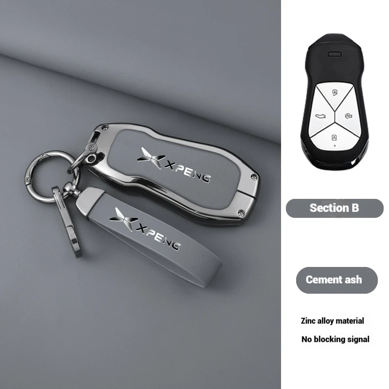 Funda para mando a distancia de coche, para Xpeng Xiaopeng p7 p7i p5 g3 g3i g9 g6 22-23, soporte de cuero de aleación de Zinc, accesorios para llavero Interior