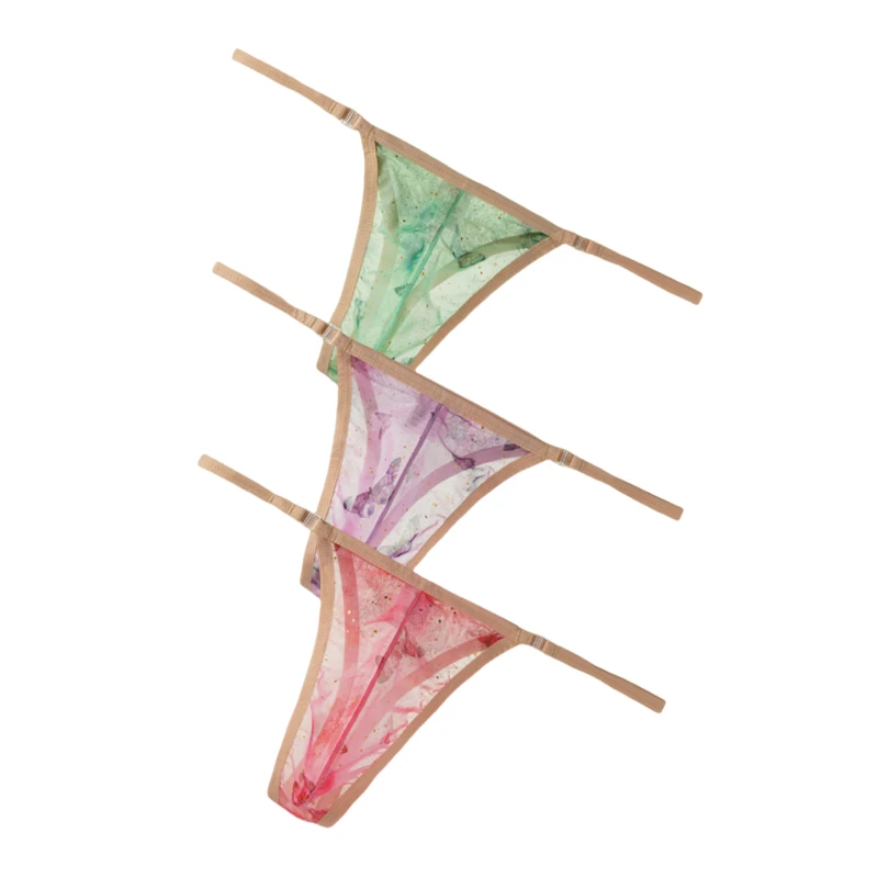 String en maille Ultra-fin pour hommes, cordes G et tongs pour hommes, sous-vêtements imprimés avec pochette en U, respirant, taille basse, Bikini Tanga Cuecas, t-back pour hommes