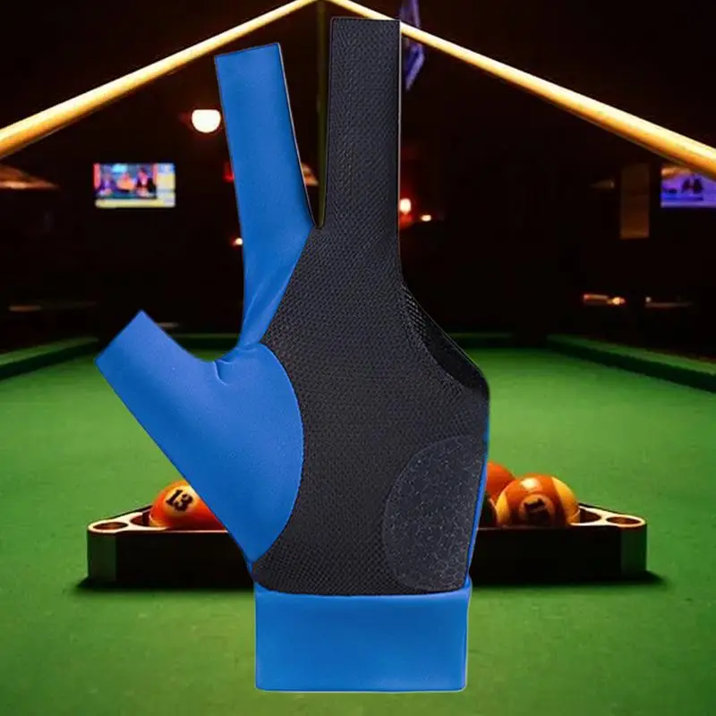 Open Finger Billiard Pool Gloves Left Hand Breathable Elastic Pool Cue Gloves for Men & Women  Portable Training Accessories