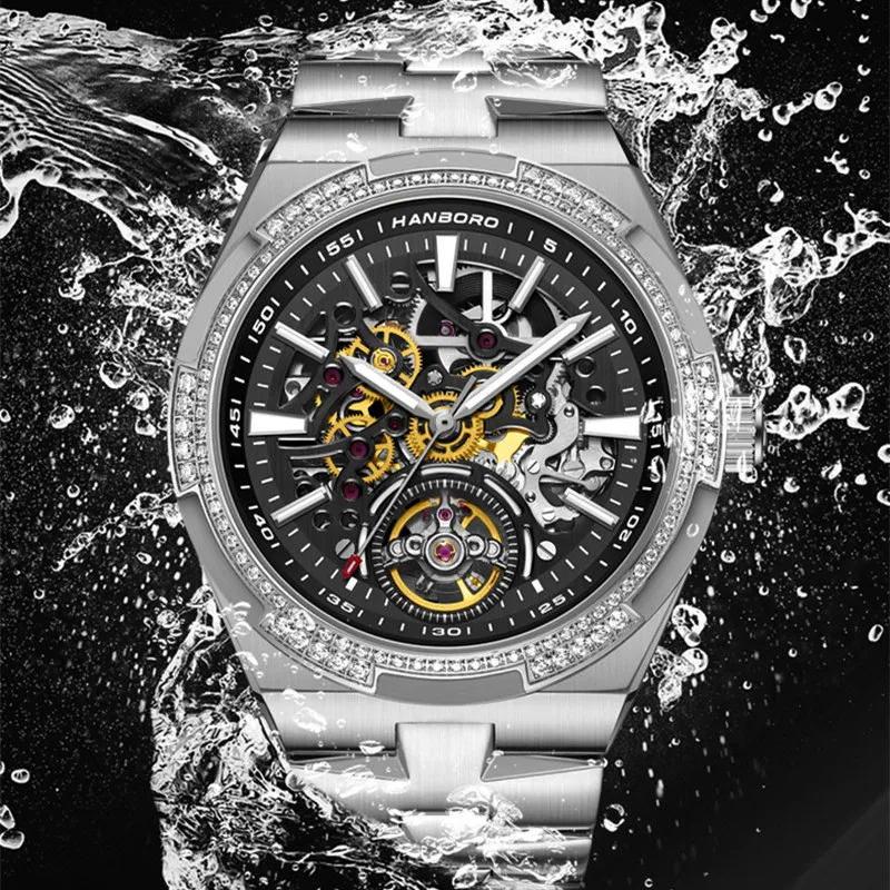 Original Man Watch Hollow Luminous Unique Crystal Watch For Men Automatic Mechanical Waterproof Mechanical Watch Montre Homme