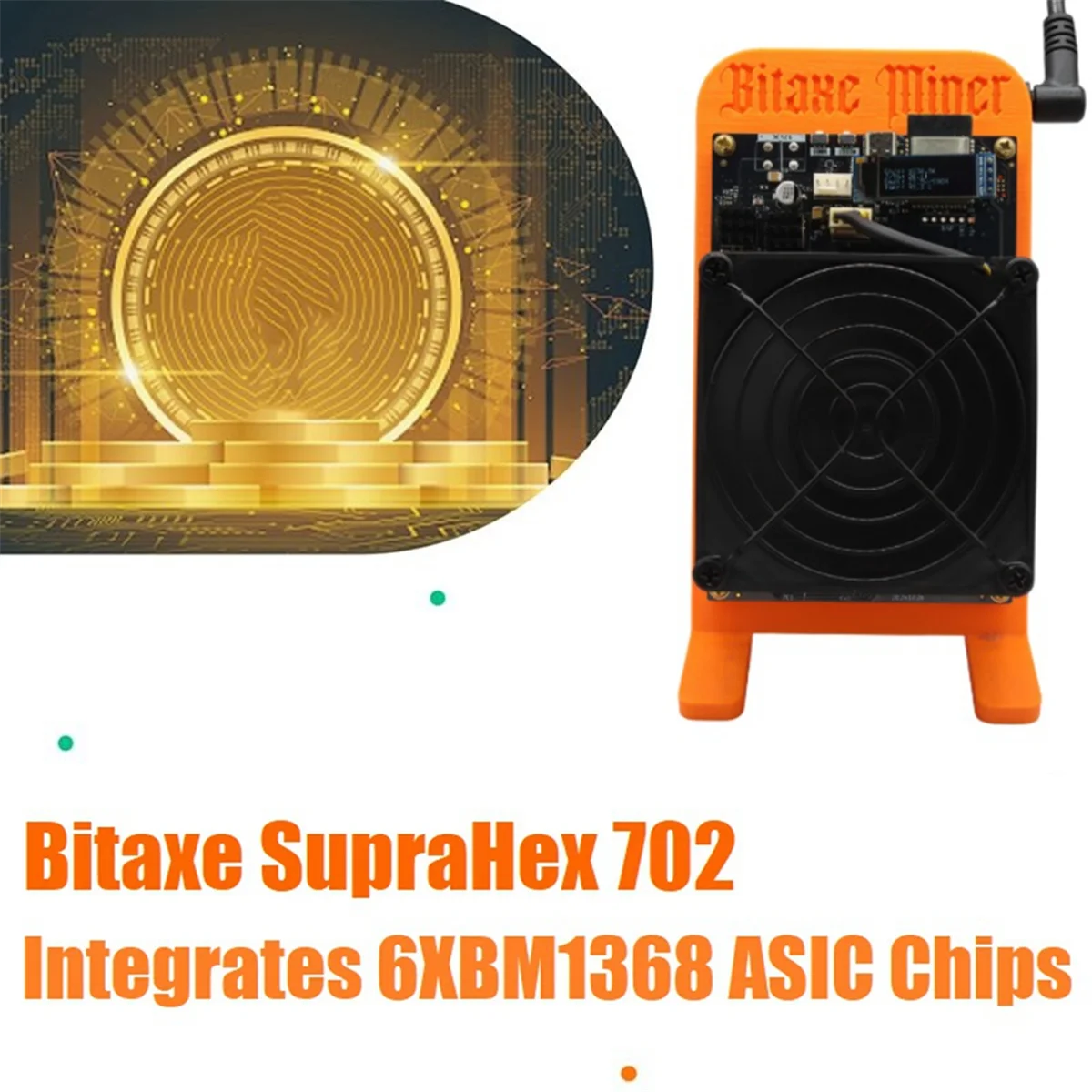 FZFZ SupraHex 702 솔로 광부 3.5T-4.2TH/S 60W-110W 6XBM1368 ASIC 칩 비트코인 ​​BTC 광부 오픈 소스 ASIC 광부 US 플러그