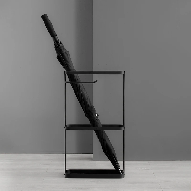 Nordic Iron Umbrella Stand Minimalist Home Office Entryway Umbrella Organizer Rain Gear Holder Black White Grey