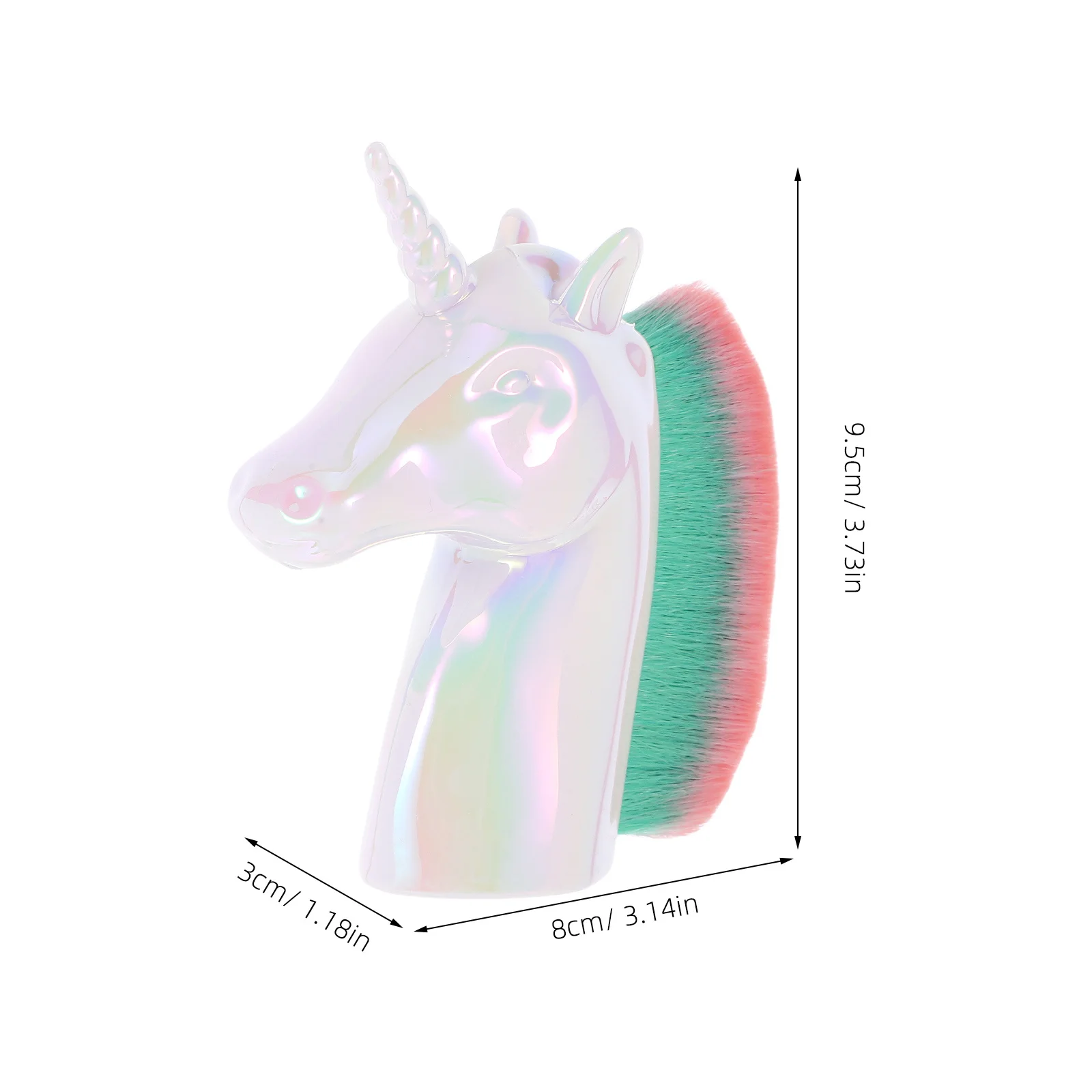3개입 청소용 유니콘 디자인 내구성 있는 매니큐어 페디큐어 도구 먼지 제거 네일 브러시 세트 유니콘 네일 브러시