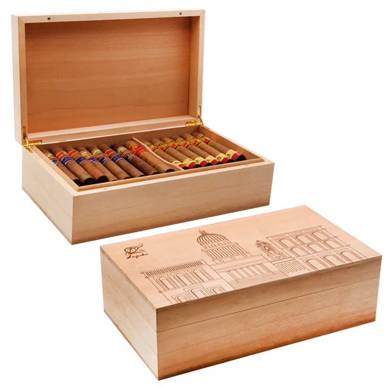 

Cigar Box Spanish Cedar Solid Wood Moisturizing Box Cigar Cabinet Collect 50 to 80 Pieces Cigar Accessories