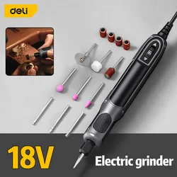 Deli Portable 18V Electric Drill Mini Grinder for DIY Rechargeable Engraving Drilling Griding Machine Micro Rotary Tool Kit