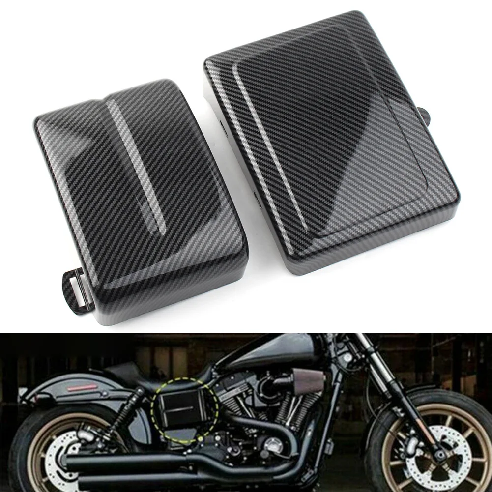 

Carbon fiber Motorcycle Battery Side Fairing Cover Guard For Harley Davidson Dyna Street Bob FXDB 2006-2017 ABS Plastic