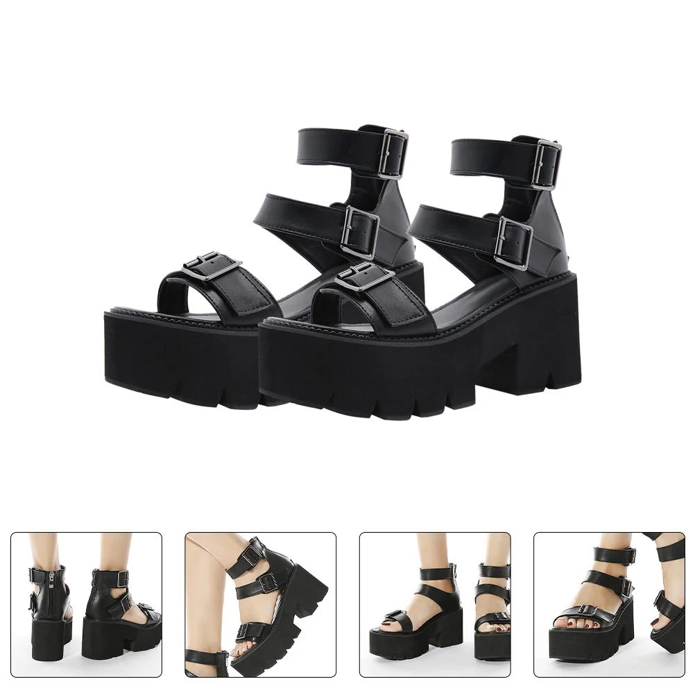 

Женская модная обувь на высоком каблуке и толстой подошве, черные летние удобные элегантные женские туфли на массивном каблуке для невесты, резиновая обувь