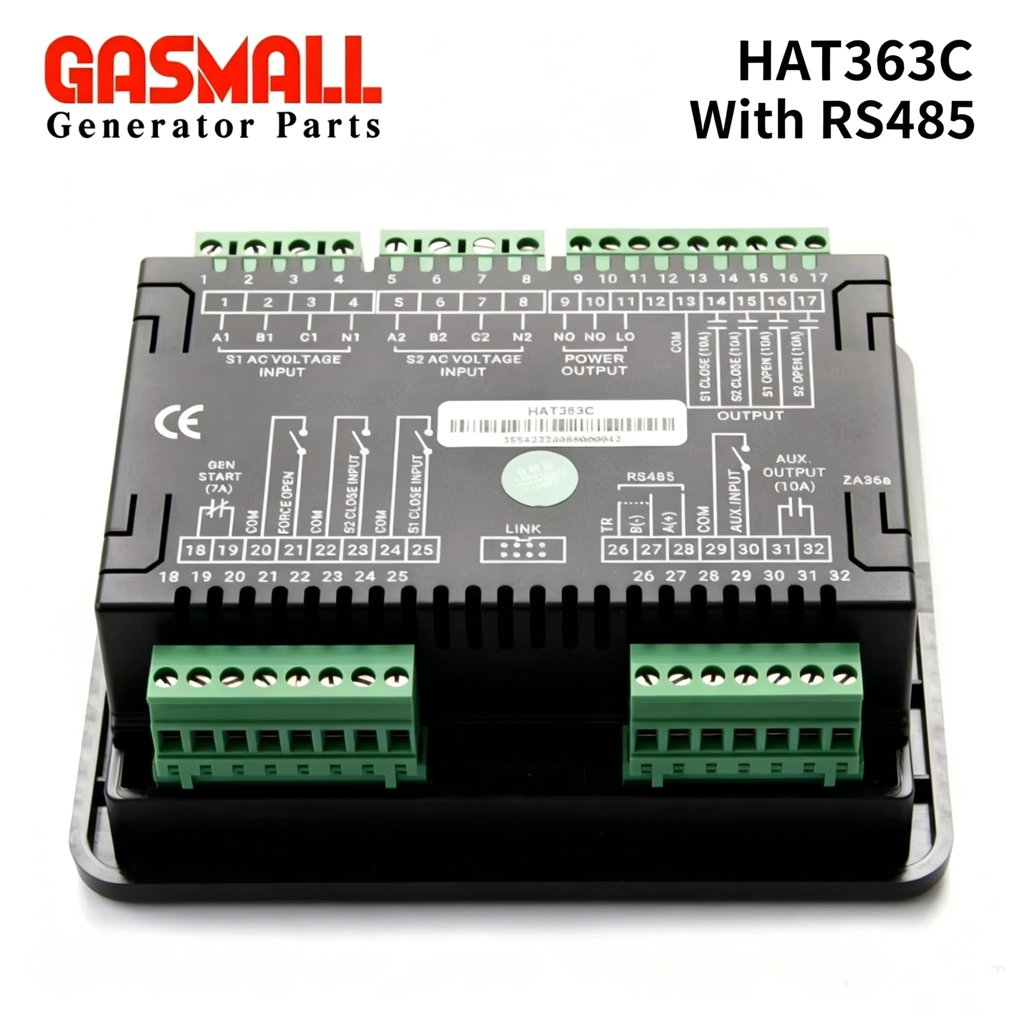 

HAT363C Dual Power Automatic Switching Controller Integrated OLED Display Motor Isolation Switch