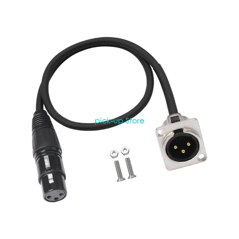 Q5WA Professionelle XLRS Männliche weibliche Panel -Adapter 3Pin -Schird -Audios Kabel für Studio -Racks Live -Soundsysteme PVC