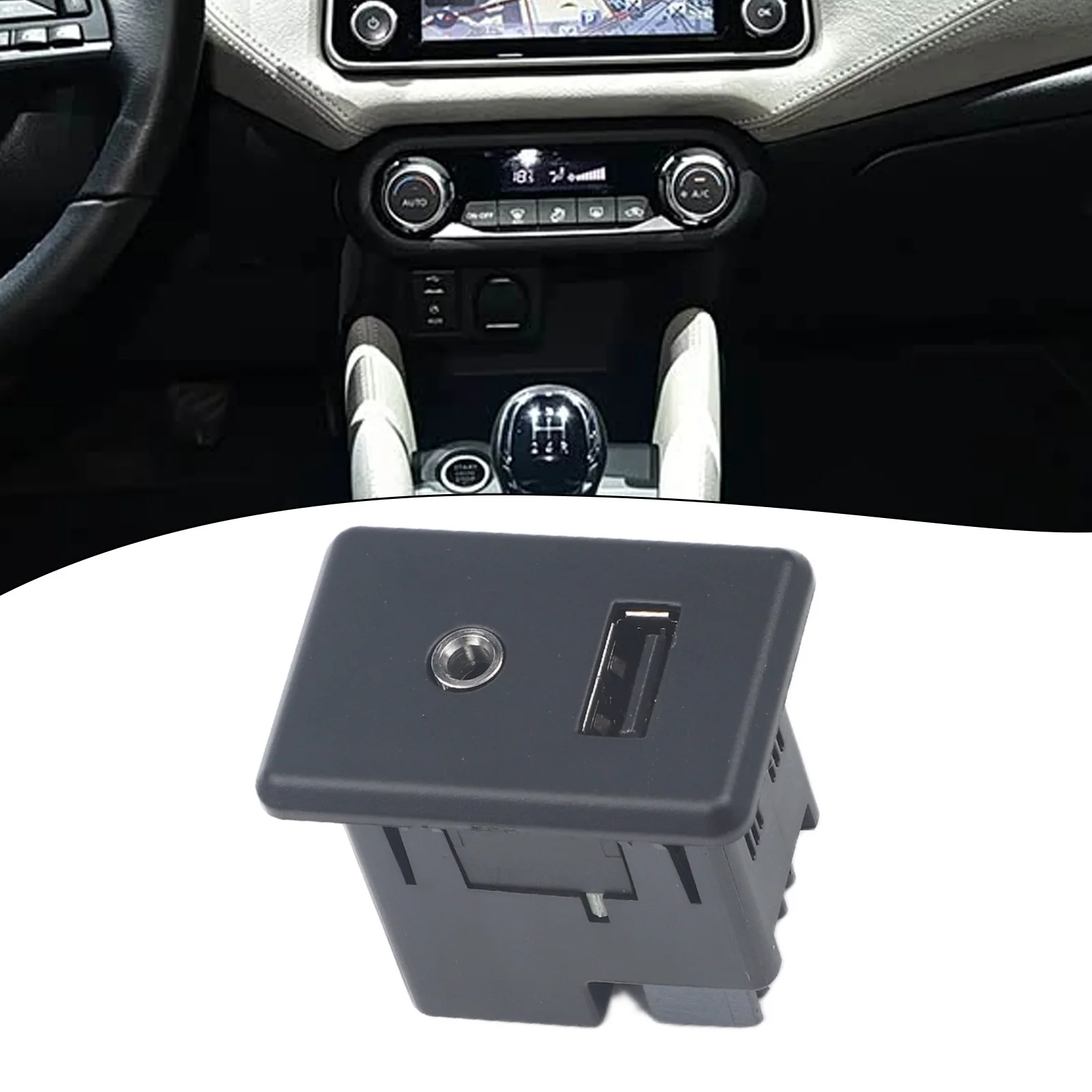 Painel de Interface USB/AUX Automotivo para Reposição Nissan Versa 2015-2017, Compatível com o Número de Modelo 280239KF1A, Uso no Console Central