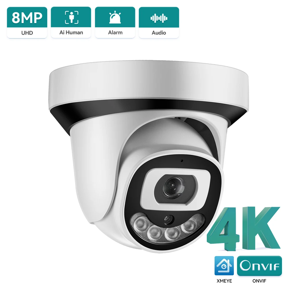 XMeye 8MP 4K Ultra HD ONVIF IP Camera Face Detection Two Way Audio Color Nightvision Home Surveillance Indoor Camera H.265