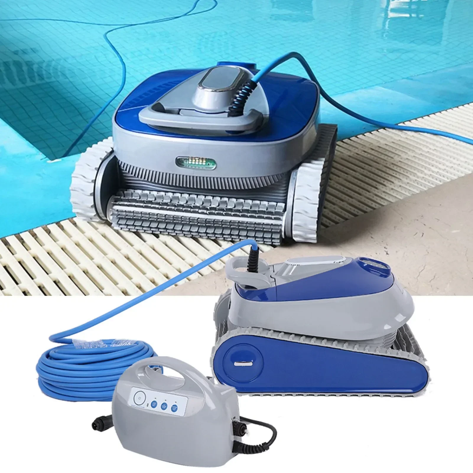 Wireless Remote Robotic Swimming Pool Cleaner Automatic Smart Underwater Pool Suction Machine Robot Vacuum Cleaner EU 220V