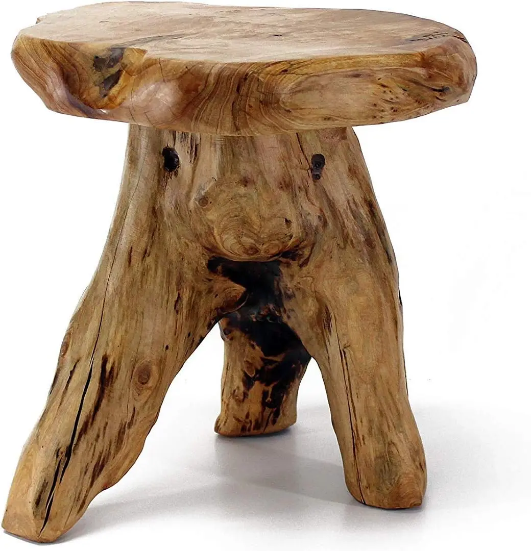 

Natural Cedar Stump Stool, 14" End Table with Live Edge, Plant Stand for Living Room Bedroom Patio Garden