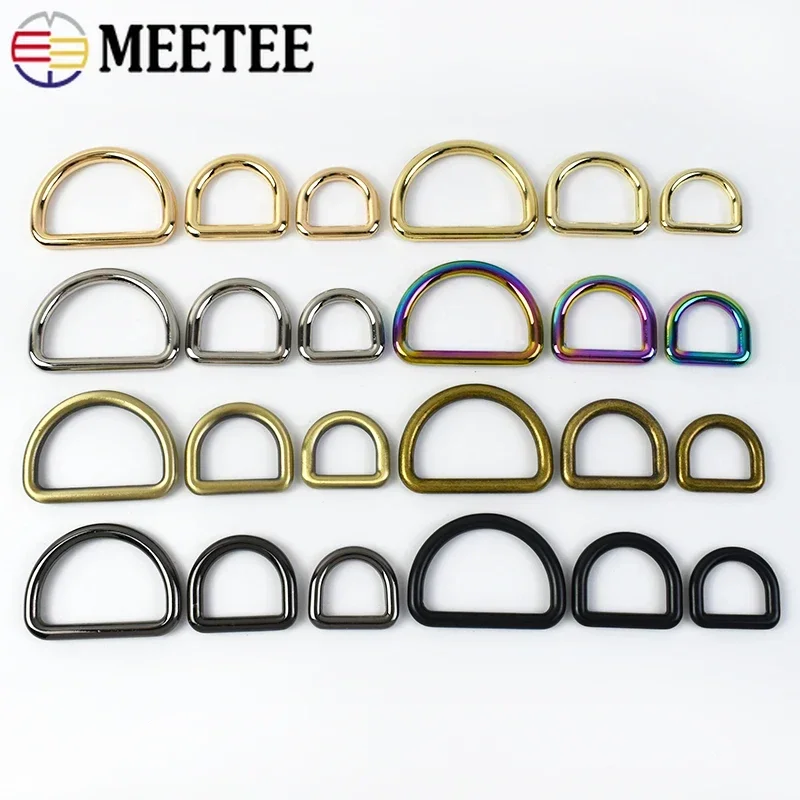 10/30Pcs 10-38mm Metal D Ring Buckles for Webbing Backpack Strap Belt Buckle Pet Collar Clasp Hooks DIY Bag Hardware Accessories